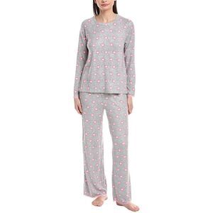40 Winks Womens  2Pc Sleep Top & Pant Set, Gray